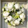 Spring Peony Artificial Flower Wreath - Wedding, Hotel, Door, and Wall Decoration Prop
