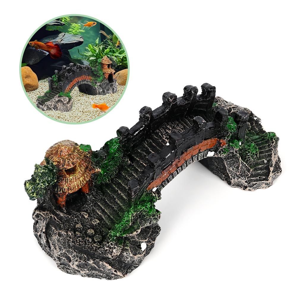 Aquariumdeko Kleine Bogenbrücke 14x5x6cm Falsche Felsbrücke Aquariumdekorationen Wassergras Landschaftshintergrund 1-2 Stück