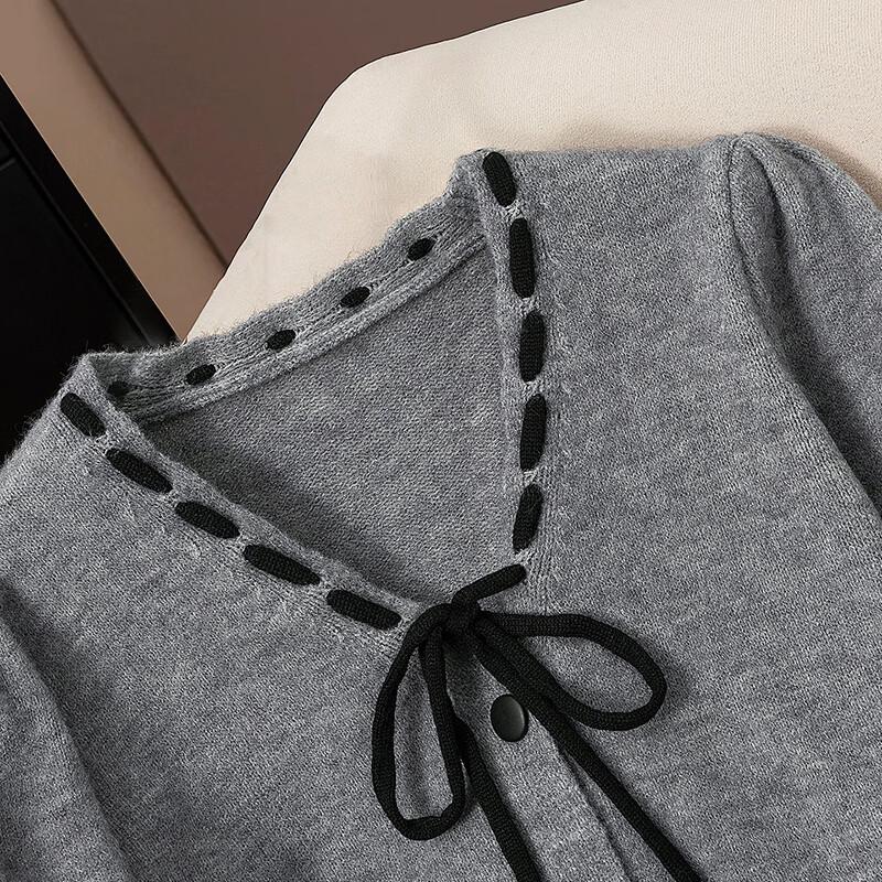 Tachi Chic Tie-Strap V-Neck Knit Cardigan