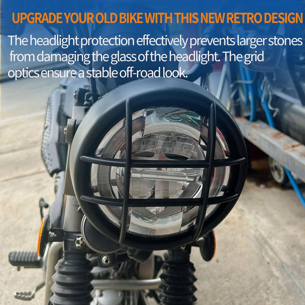 Midimttop Motorcycle Matte Black Headlight Turn Signal Tail Light Grille Cover Headlamp Light Cover