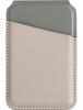 UNIQ LYDEN DS MagSafe Compatible Card Case with Smartphone Skimming PU Leather Stand, Prevention, (Ivory/Moss Green)