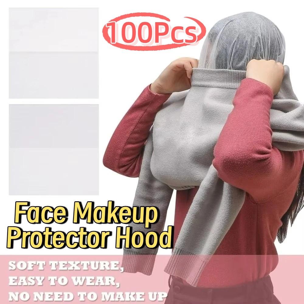 100Pcs Disposable Face Makeup Protector Hood Makeup Clothing Protector  for Women Dressing