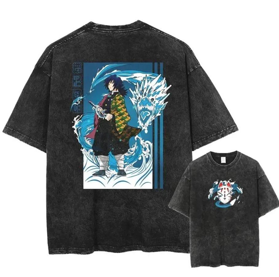

NEW Giyu Tomioka Water Hashira Demon Slayer Shirt – Acid Wash Anime Graphic Tee 4XL