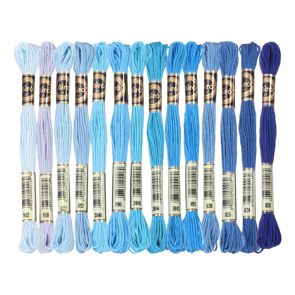 14 Skeins Embroidery Floss Cross Stitch Thread Polyester Embroidery Threads Bracelets String for Cross-Stitch Hand Embroidery