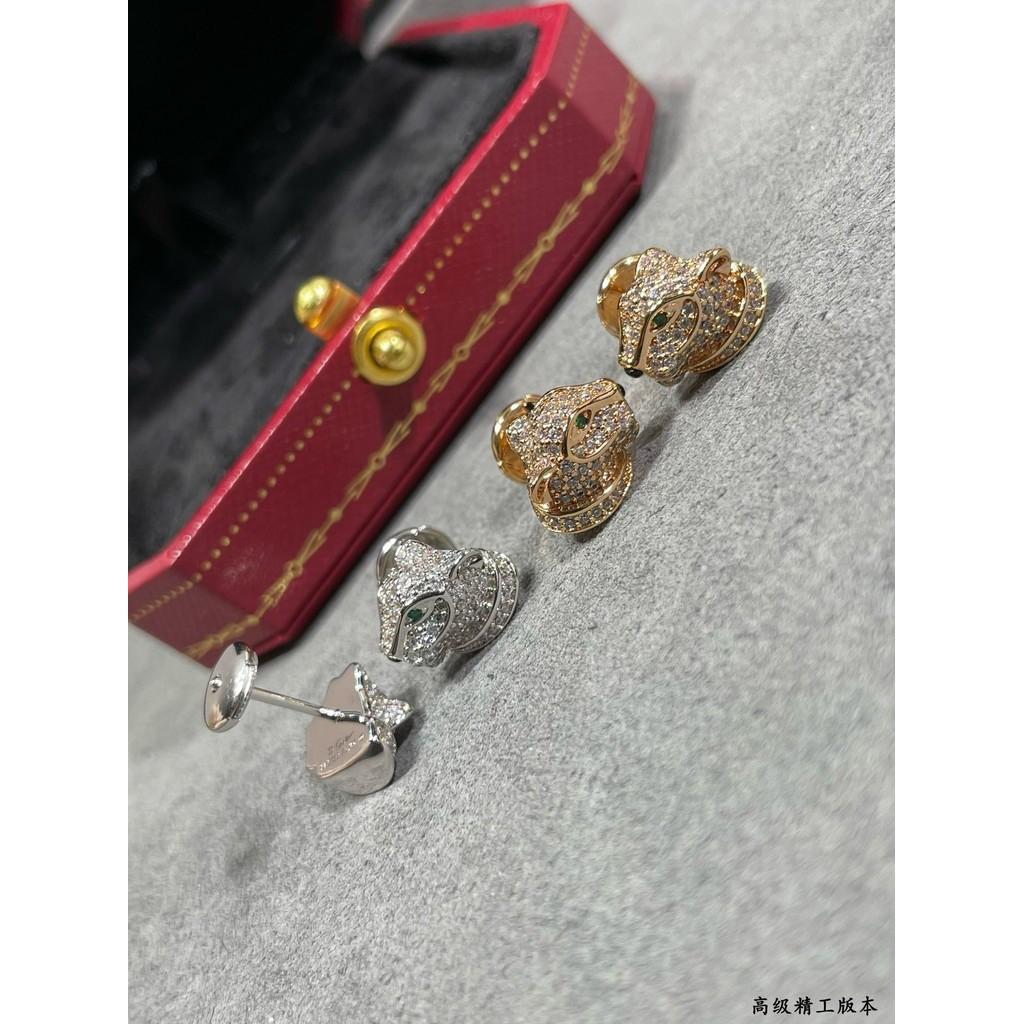 Leopard Head Earring for Men and Women Can Wear, Adding Rivet Elements Fashionable and Exquisite High-end Customized Electroplating 18k Gold