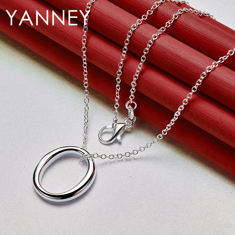 

Simple 925 Sterling Silver 16-30 Delicate Round Cross Pendant Necklace Women s Gift Wedding Elegant Party Accessories 75cm