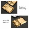Stainless Steel Divided Dinner Tray Thickened Divided Dip Bowls Sauce Plate Snack Tray  Tableware