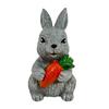 Resin Bunny Figurine Light Up Bunny Holding Carrot Statue Easter Rabbit Sculpture for Spring Farmhouse Home Table Decor