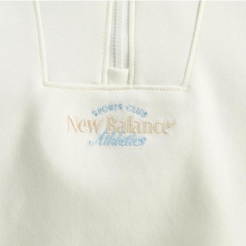 New Balance Long Sleeve Tee Kqj Nbnce1W212 64 W Signature Semi Crop Half Zip Up SWeatShirt  S