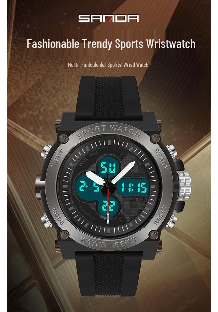 Sanda Trendy Waterproof Luminous Sports Watch