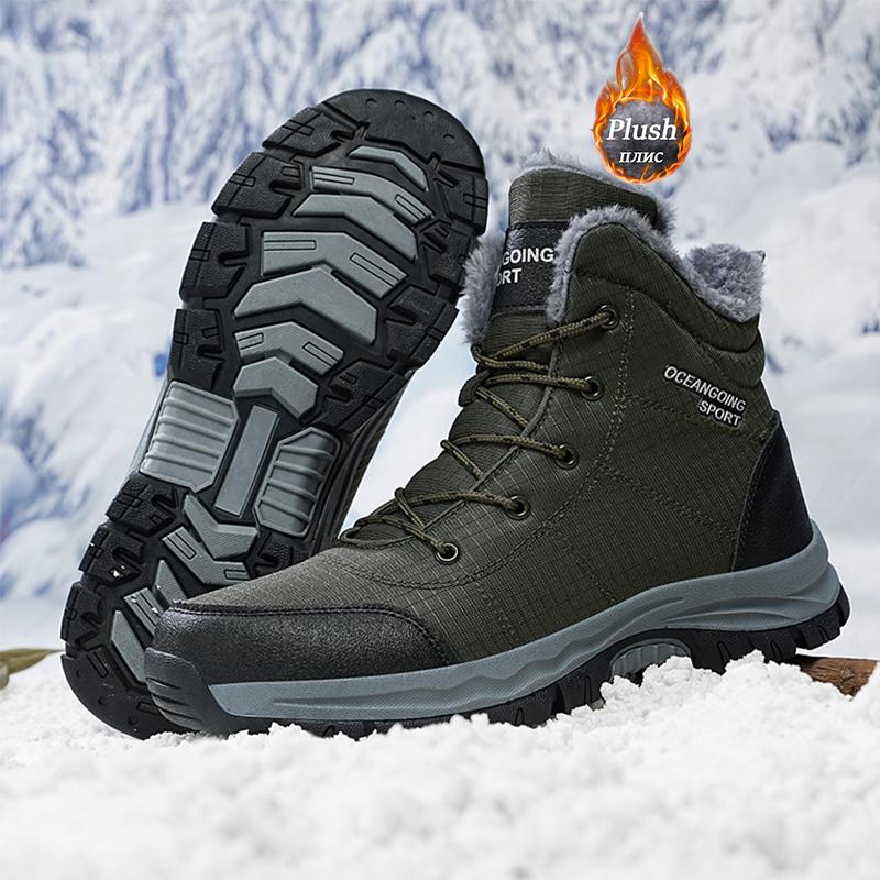 Hiking Boots Men Winter Snow Boots For Waterproof Sneakers Super Warm Men's Original Boots Outdoor Male Work Shoes Size 39-48