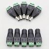 5pcs DC Male Female Terminals 12V Power Connector 2.1mm X 5.5mm Plug Adapter for CCTV Cameras 5050 3528 Single Color LED Strp