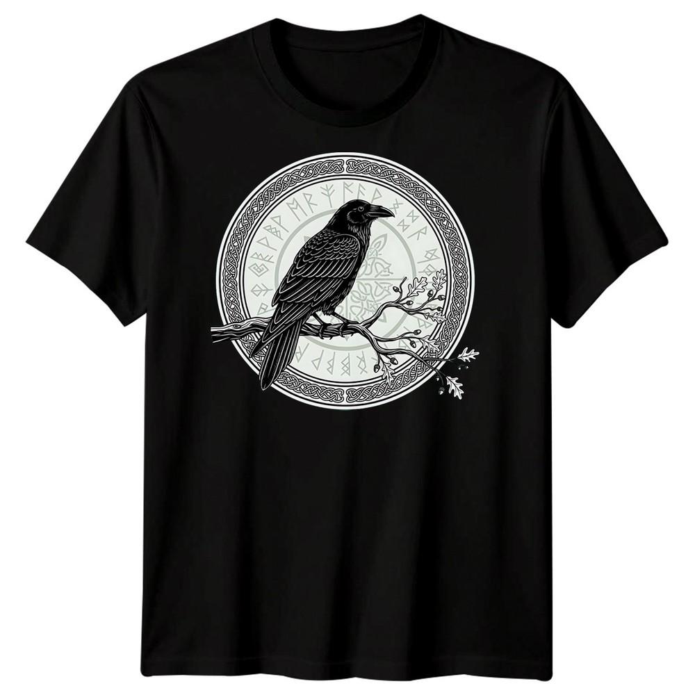 Raven Norse Mythology Runes Celtic Knot Unisexs TShirt