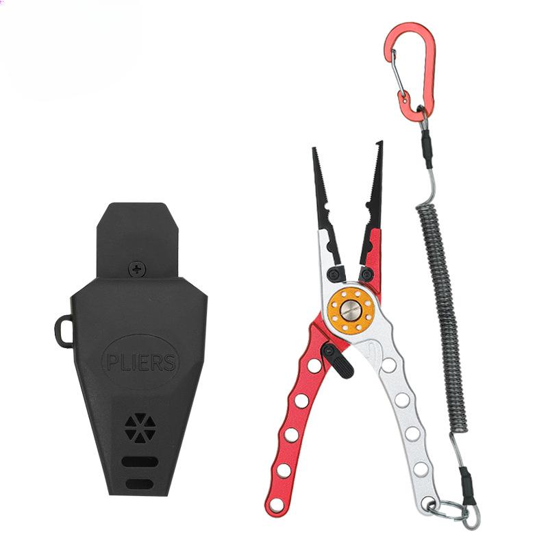 Multifunctional Fishing Pliers Outdoor Enthusiasts with Storage Bag Portable Open Loop Cutter with Lanyard Fishing Tool Self-locking Optional