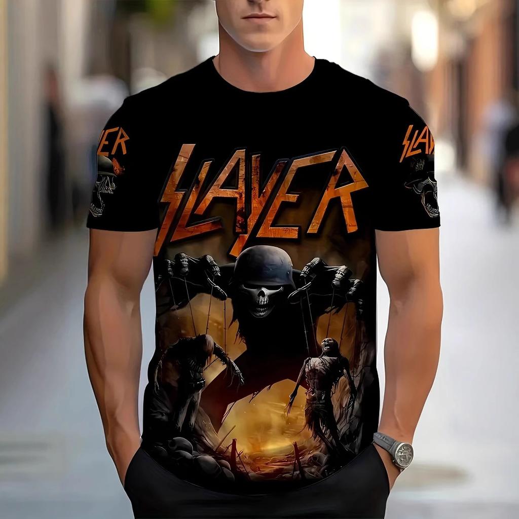 Trendy and Fashionable 3D Printed T-shirt Round Neck Short Sleeved Top Skull Series Men's T-shirts