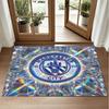 Manchester City Design Crystal Velvet Rug Soft Decorative Mat for Bedroom Entrance
