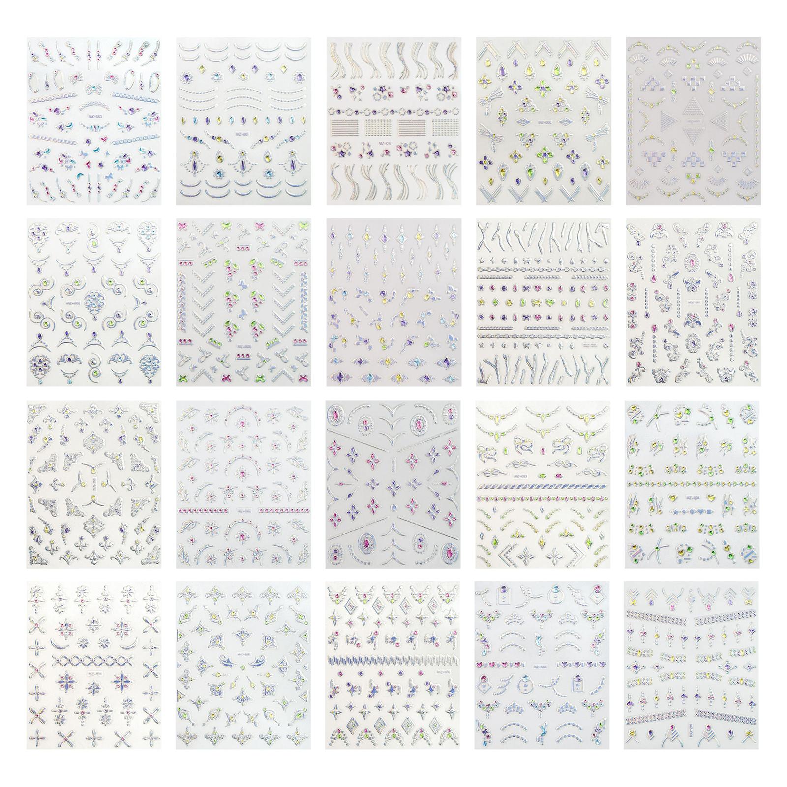 

3D рельефные наклейки для ногтей, красочные цветочные наклейки для ногтей, самоклеящиеся наклейки для дизайна ногтей для украшения ногтей