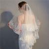 Lace Edge Bride Wedding Veils Luxury Mesh Veil Double Layers Bridal Veil  Wedding Day