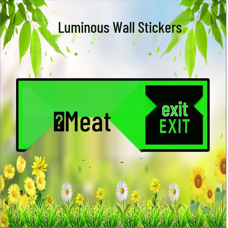 Luminous Safety Exit Left Wall Decal