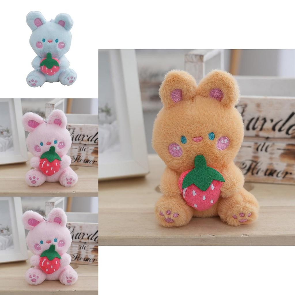 Adorable Cute Plush White Rabbit Keychain Creative Fruit Bunny Plush Toy For Girls