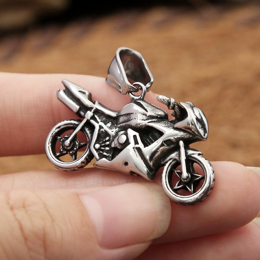 Pendente da Moto in Acciaio Inossidabile 316L Vintage Punk Collane da Cavaliere per Uomini Ragazzi Hip Hop Biker Gioielli da Festa Regalo Dropshipping