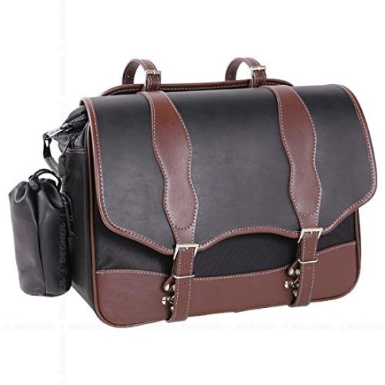 DEGNER Nylon Saddle PVC and 33cm x 42cm x 16cm Bag, (Synthetic Leather) Nylon, Brown, (H), NB-100