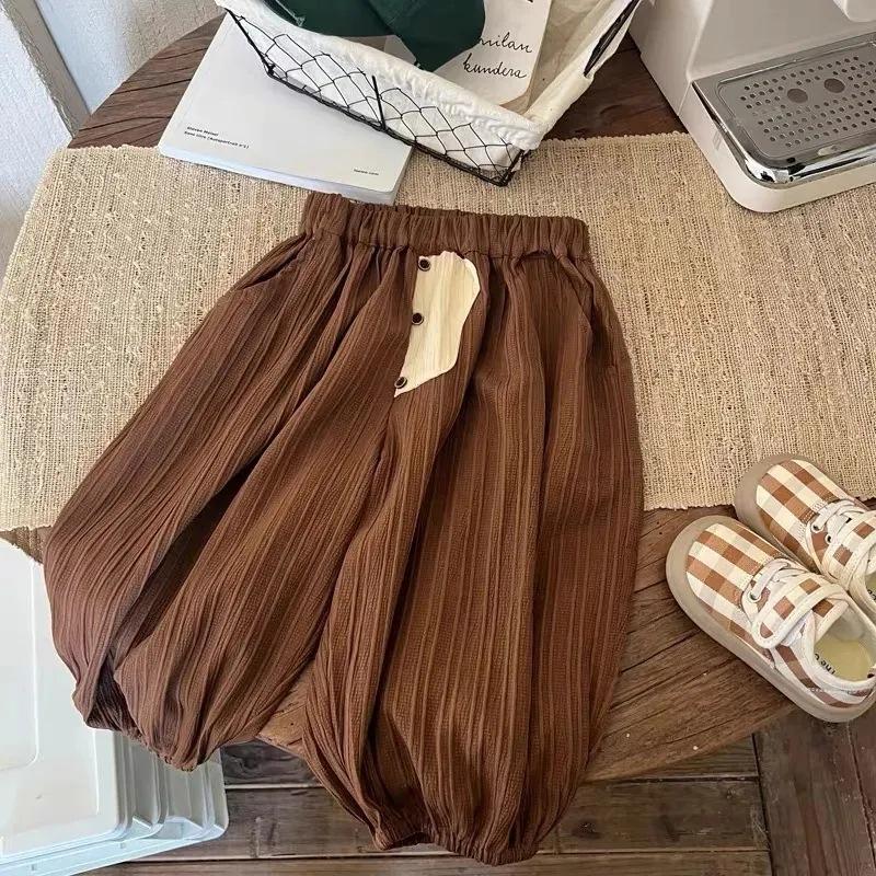 Kids Summer Chiffon Mosquito Pants Loose Fit Joggers for Boys and Girls Thin Breathable Casual Trousers