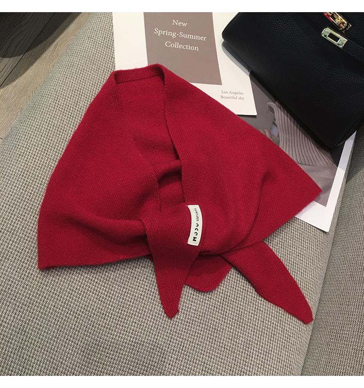 Premium Australian Wool and Cashmere Solid Color Women's Triangle Shawl-Scarf