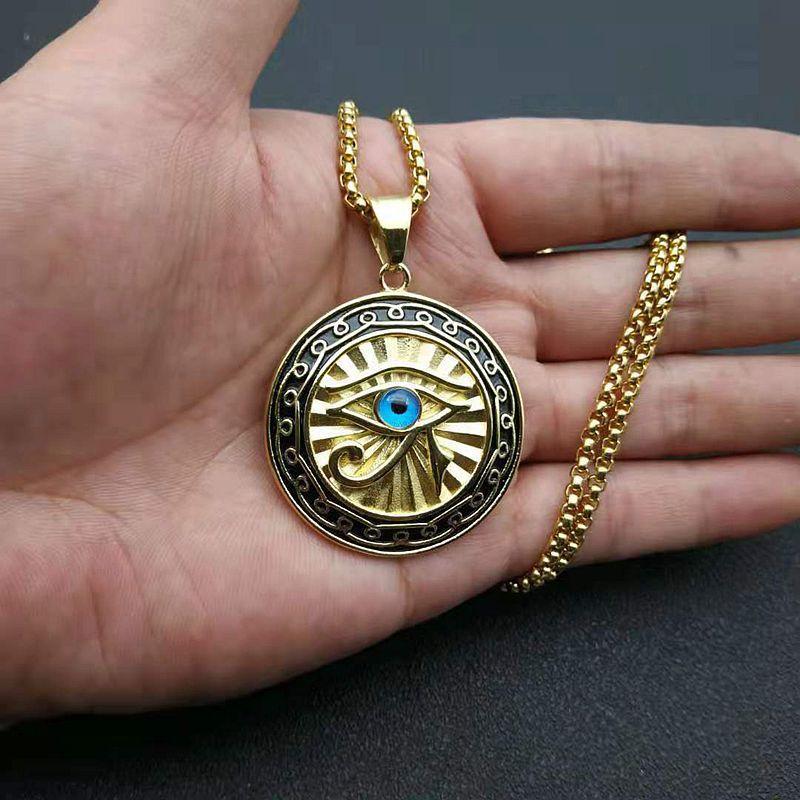 Jewelry Accessories Eye of Horus Blue Eye Medallion Pendant Necklace