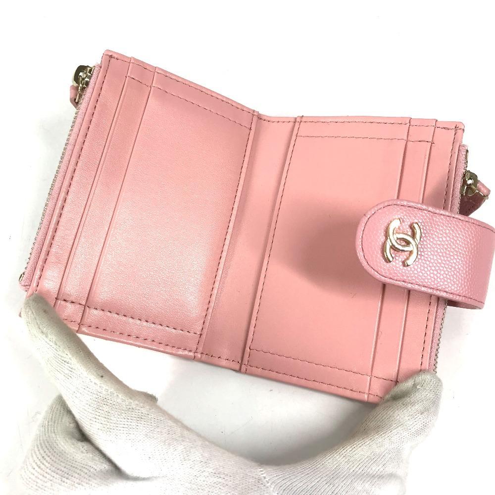 Chanel AP1928 CC Logo Quilted Matelasse Double Zip Card Case Compact Wallet
