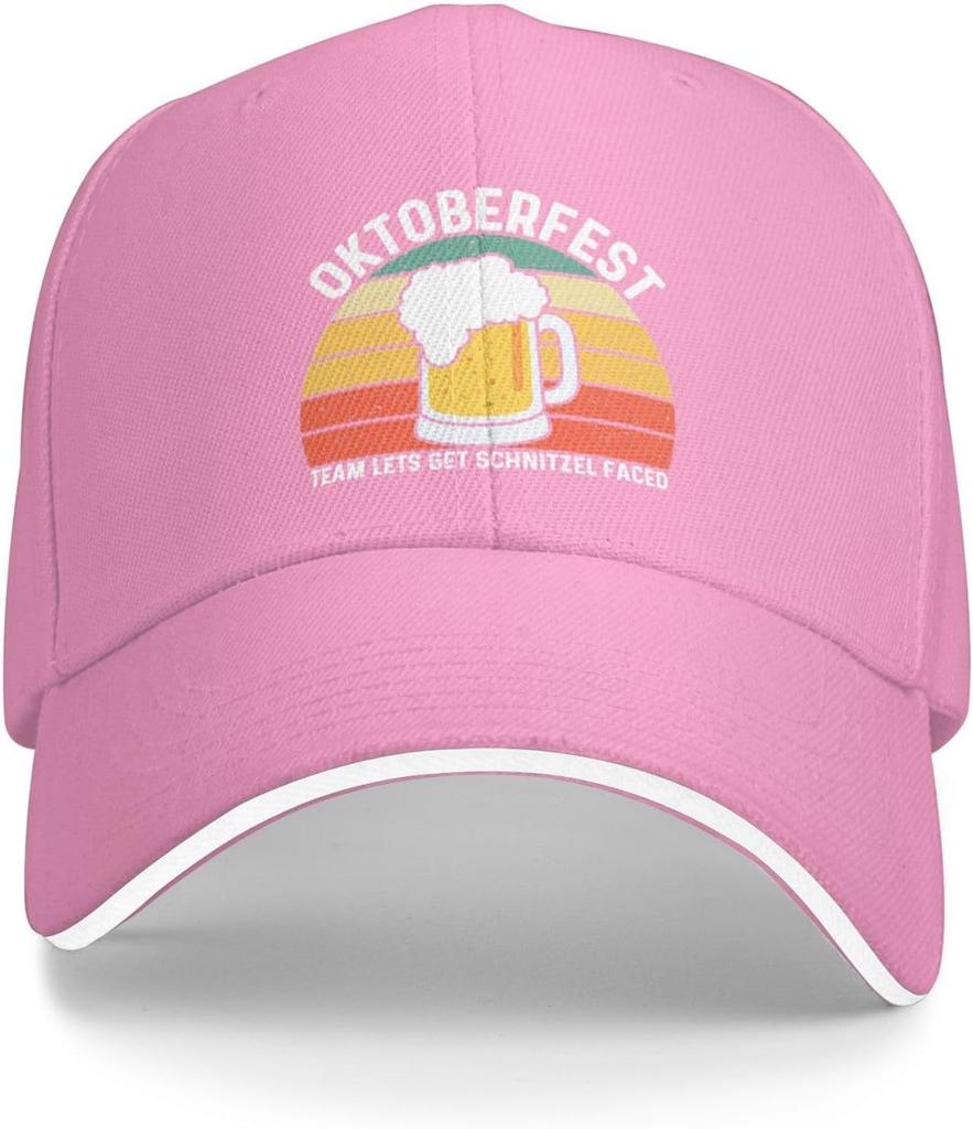 Oktoberfest Team Lets Get Schnitzel Faced Hat Unisex Women Baseball Cap Cool Sun Helmet Party Celebration Decorations
