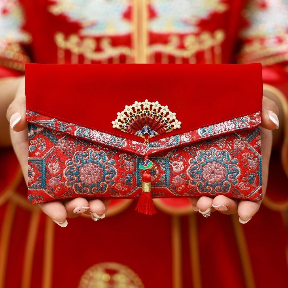 Chinese New Year Lucky Red Pockets Blessing Words Hongbao Brocade Red Envelop  Graduation Dinner