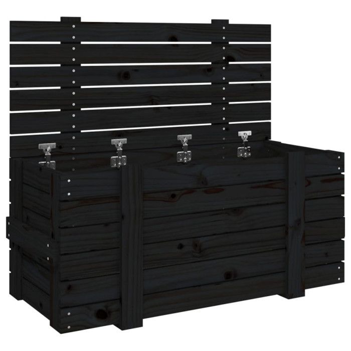 VidaXL Storage Box Black 91x40.5x42 Cm Solid Pine Wood 825002