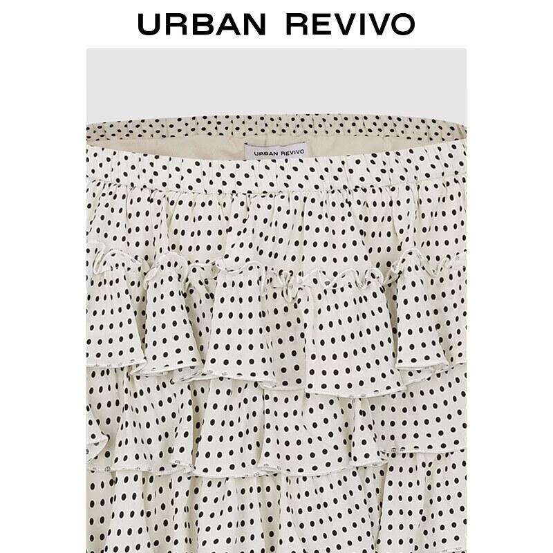 UR Polka Dot Tiered Mini Skirt