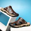 Comfy Summer Flats Hot Sale Mens Sandals Genuine Leather Beach Shoes Breathable Leisure Men Slippers Dual-Purpose Male Footwear