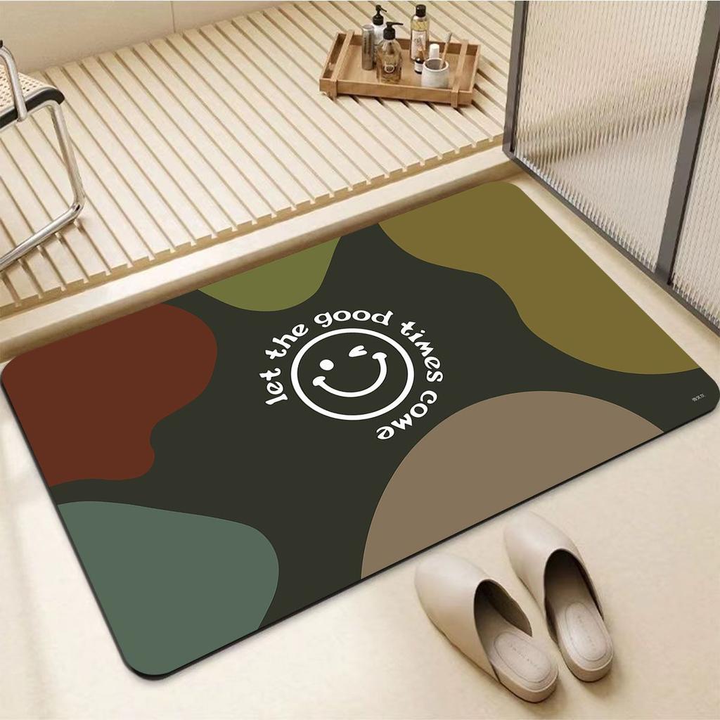 Small Fresh Cream Wind Diatom Mud Floor Mat Bathroom Dirt-Resistant And Easy To Take Care Of Floor Mat Bathroom Non-Slip Quick-Drying Floor Mat