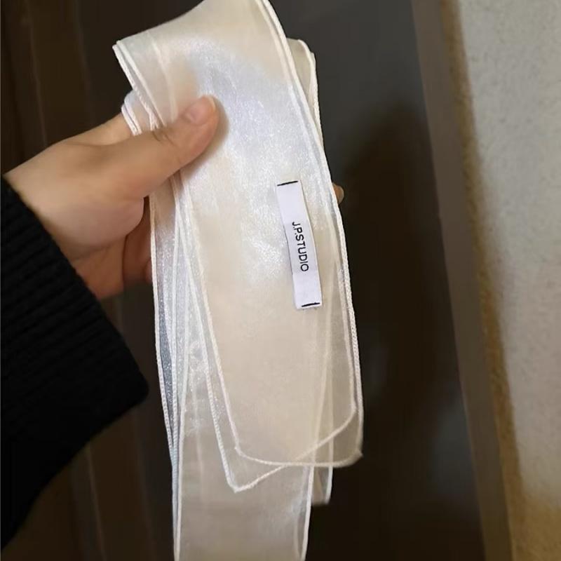 New Spring Summer Sheer Long Scarf Ribbon Headband Women Fashion Spicy Girl Style Y2K Party Decoration Narrow Edition Scarf