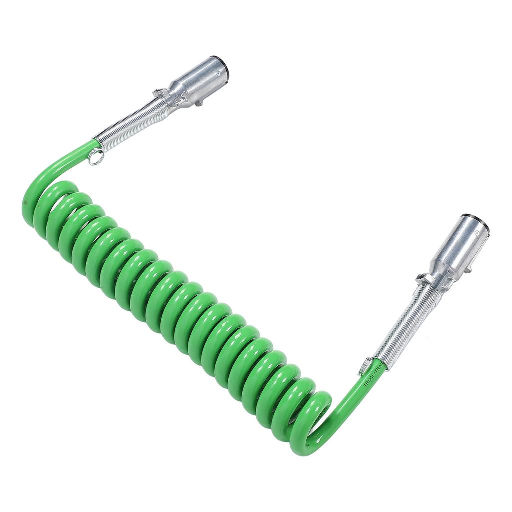 7 Way Coiled Trailer Cord 15ft Enhanced Performance Heavy Duty Electrical Power Coil Cable Wire for Semi Truck Tractor