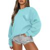 Women's Casual Fashion Round Neck Long Sleeve Sweatshirt With Pockets