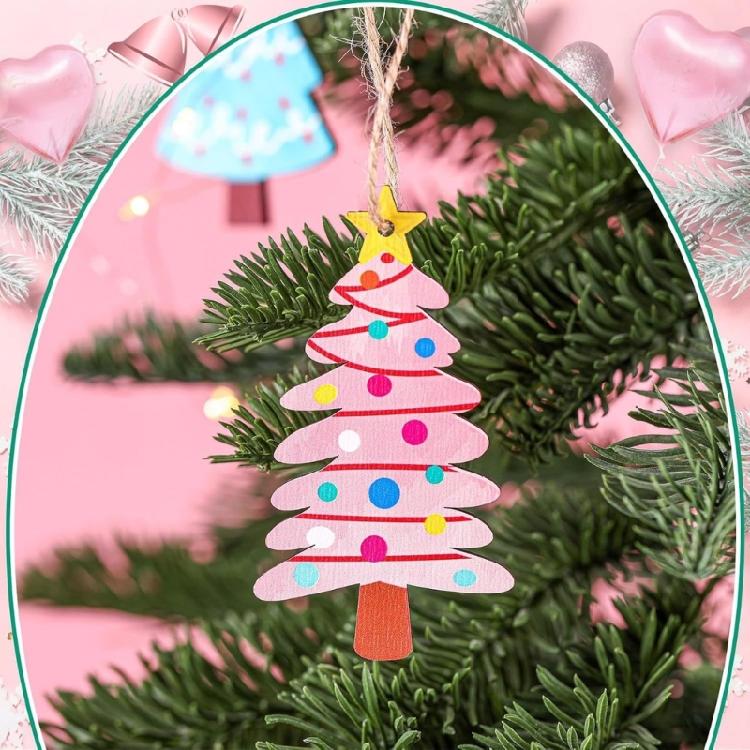 Natural Wood Christmas Hanging Decorations Vintage Inspires Carved Designs Pendant For Indoor Fireplaces Tree