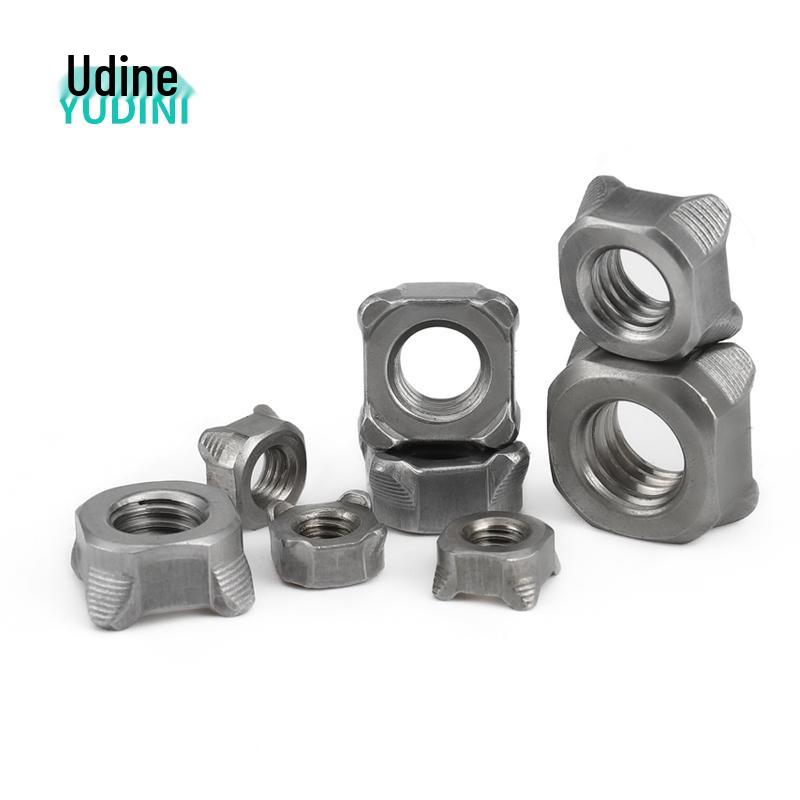 Type B Square Weld Nut, Grade 8, GB13680, Automotive Standard Q371, Sizes M6, M8, M10, 5mm.
