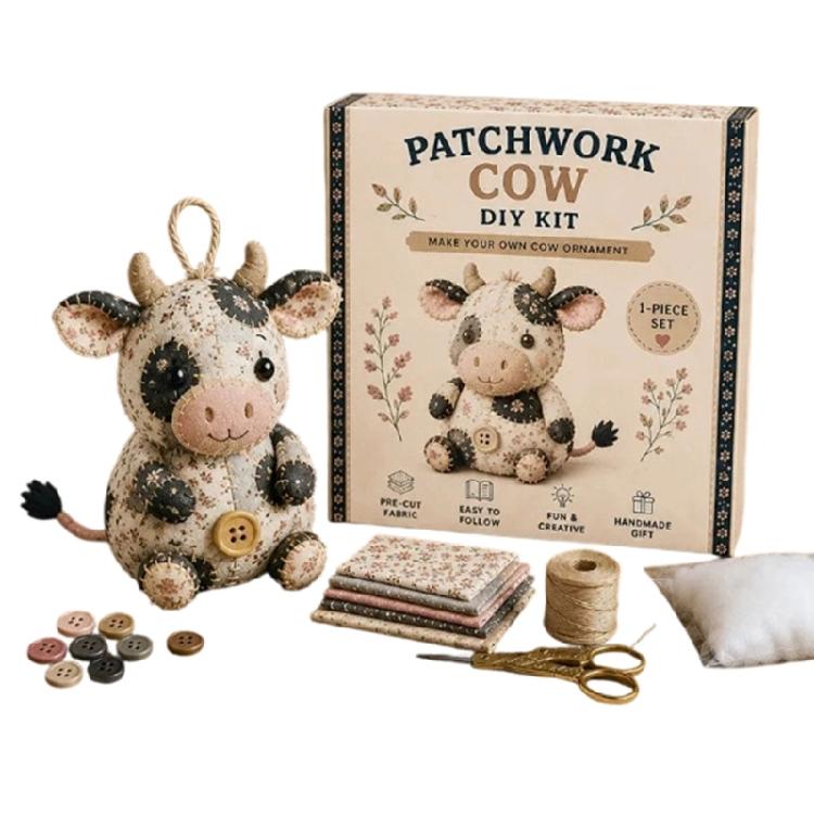 Handmade Animal Sewing Craft Kits with Precuts Fabric and Stuffing DIY Patchwork Animal Kits Plush Animal DIY Set Home Decors