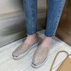 Fashion Aphixta Luxury Crystals Flats Women Slip On Red Pink Khaki Women Sexy Platform Casual Women Shoes Flats Female Rhinestone Loafer