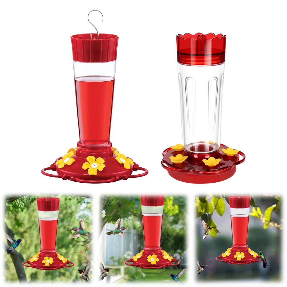 Plastic Hummingbird Feeder with Hook Wild Bird Feeder Large Capacity Outdoor Feeding Tray for Indoor Backyard Patio Decor