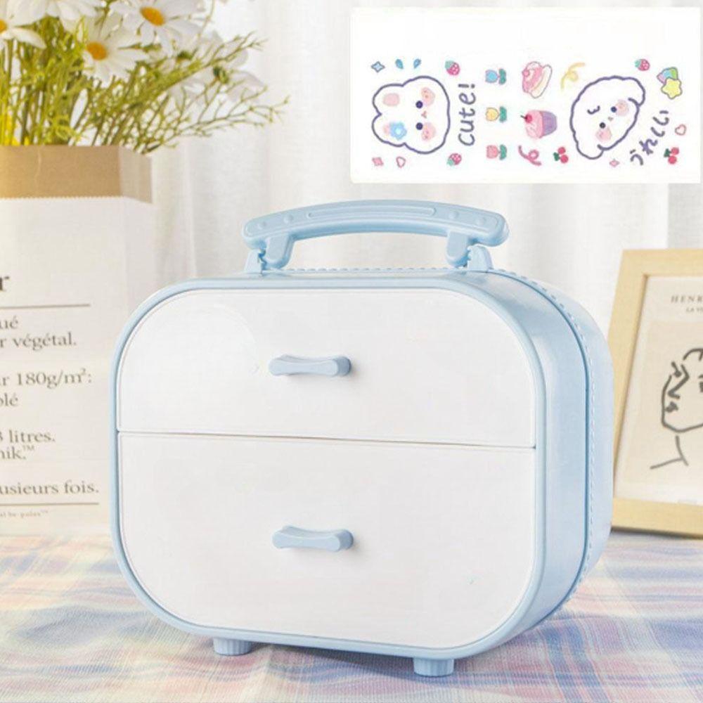

Dust-Proof Stationery Storage Cabinet Drawer Cosmetic Storage Shelf Jewelry Storage Box Desktop синий