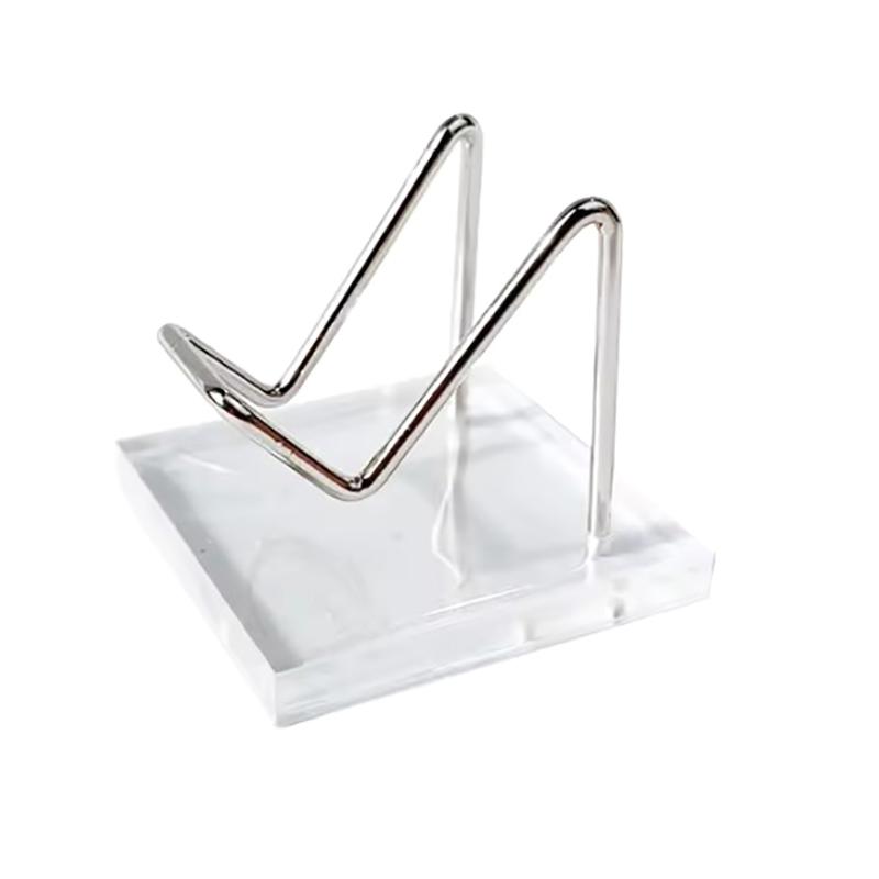 

Металлическая подставка для минералов с акриловым основанием для подставки для хрустальных украшений, каменная полка Silver-S