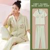 Women'S Pajamas, Summer Cardigan, Cotton Japanese Simple Short-Sleeved Trousers, Soft And Skin-Friendly Student Loungewear Two-Piece Set