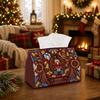 1pc Ornate Vintage Holiday Tissue Box - Nutcracker Soldier Bell Garland Napkin Storage Box, Suitable for Rolls/facial Tissues/single Sheets,available 