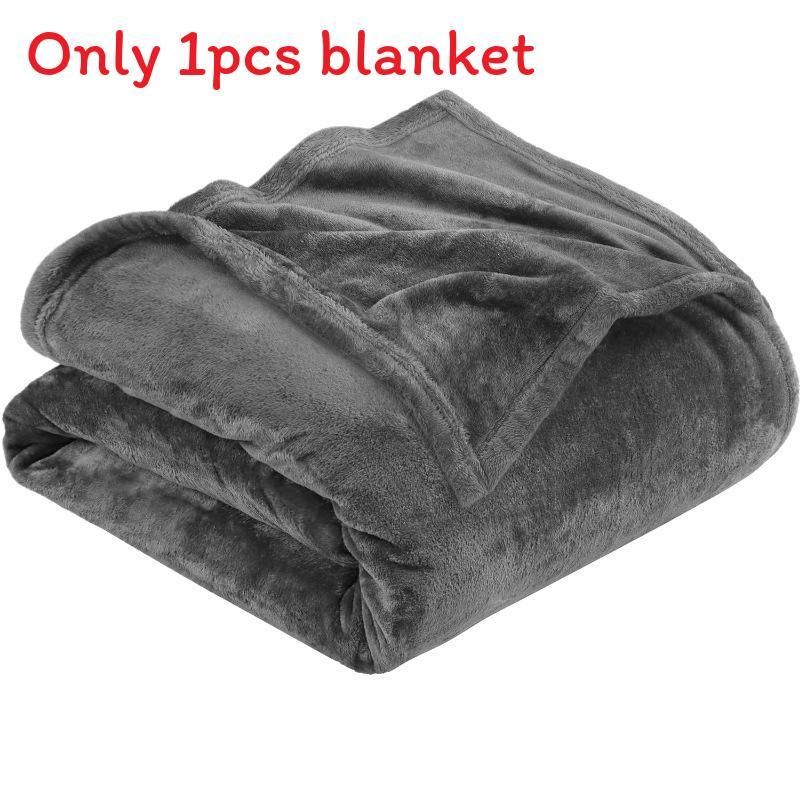 

Polyester Plush Blanket With Ultra Soft Texture For Sofa Bed Cozy Comfort Dark Gray