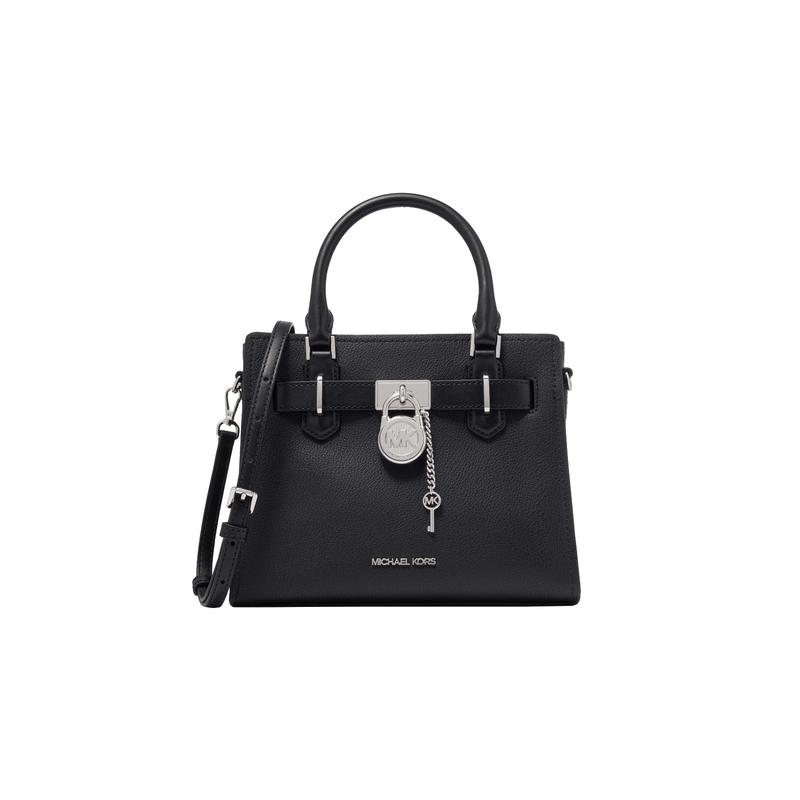 MICHAEL KORS Hamilton Series Silver Decoration Leather Lock Bag Handbag Small Women s Black чёрный